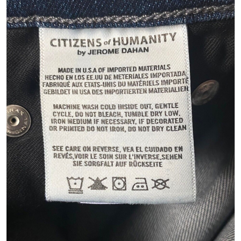Citizens of Humanity Blue Rocket Skinny Studded Jeans Womens 27 Dark Split Hem - Picture 11 of 15